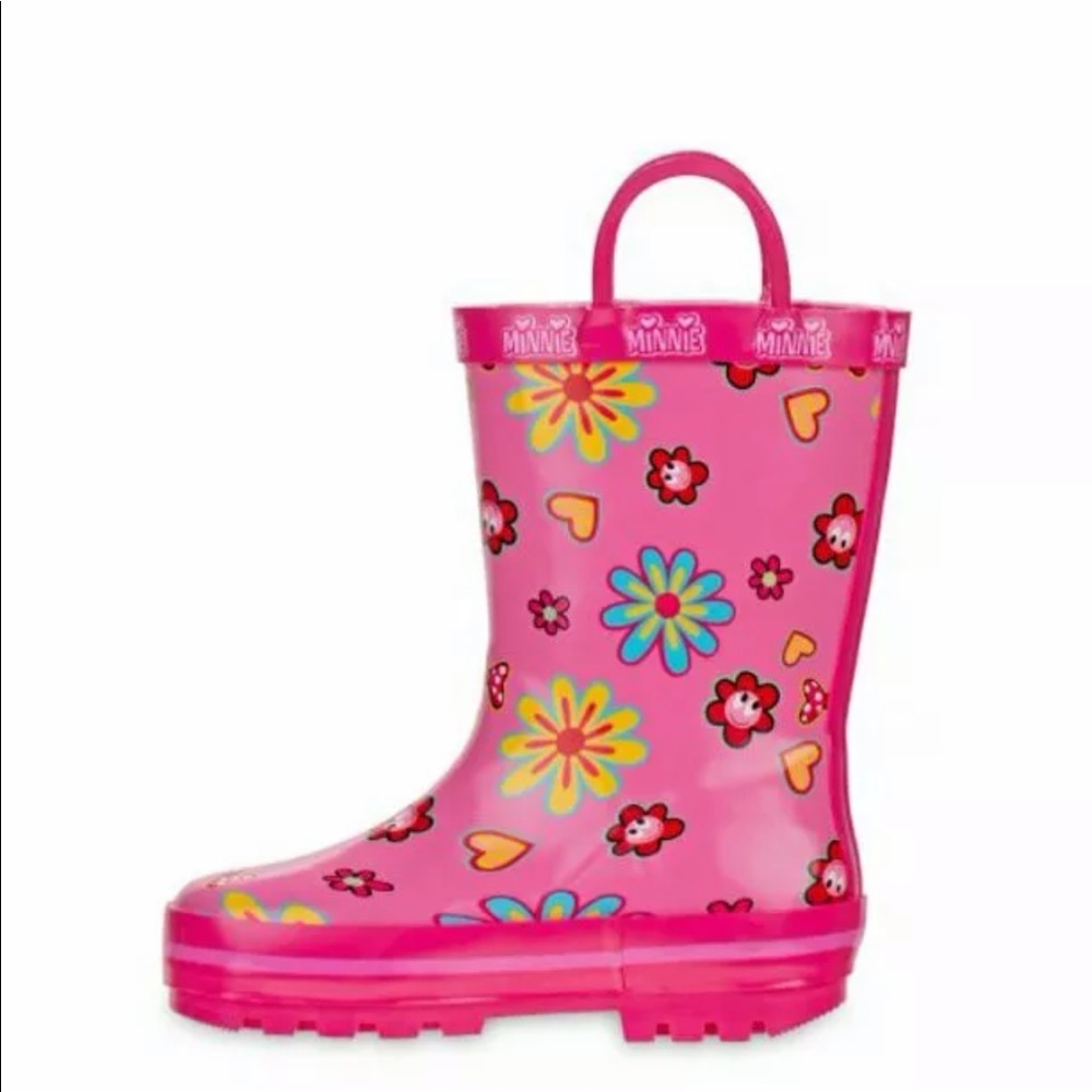 NWT MINNIE MOUSE RAIN BOOTS SIZE 9-10 VERY NICE!!